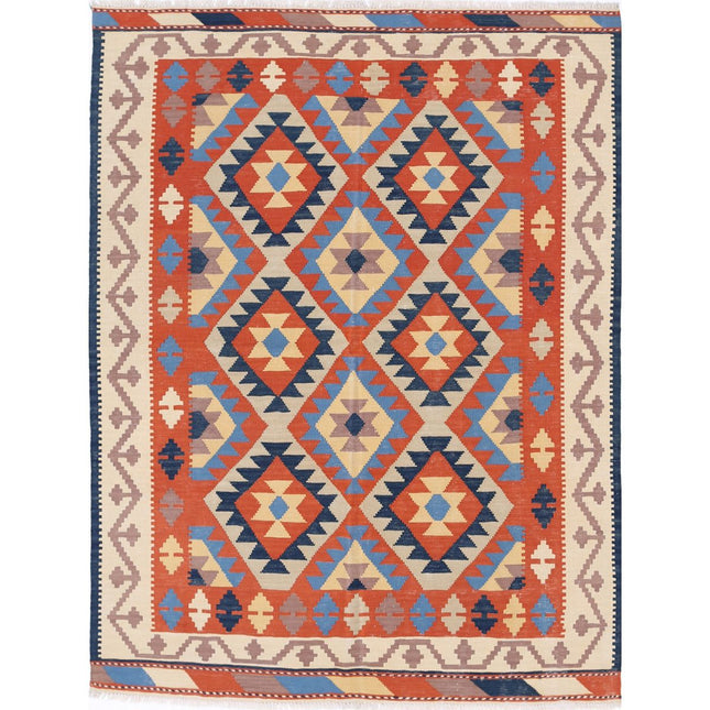 Kafkaas Kilim Hand-Woven Wool Kilim IVA0005700 - Natalia Rugs