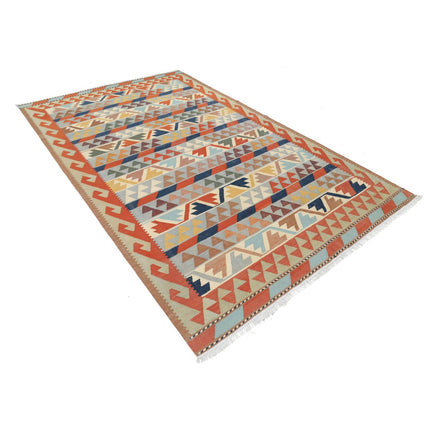 Kafkaas Kilim 6' 3" X 10' 1" Wool Hand-Woven Kilim 6' 3" X 10' 1" (191 X 307) / Multi / Multi