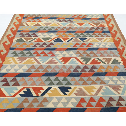 Kafkaas Kilim 6' 3" X 10' 1" Wool Hand-Woven Kilim 6' 3" X 10' 1" (191 X 307) / Multi / Multi