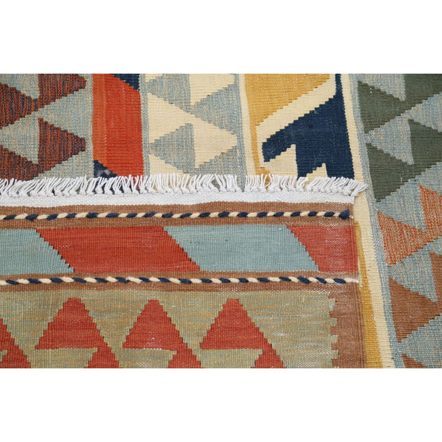 Kafkaas Kilim 6' 3" X 10' 1" Wool Hand-Woven Kilim 6' 3" X 10' 1" (191 X 307) / Multi / Multi