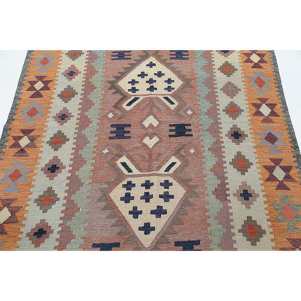 Kafkaas Kilim 4' 9" X 6' 10" Wool Hand-Woven Kilim 4' 9" X 6' 10" (145 X 208) / Multi / Multi