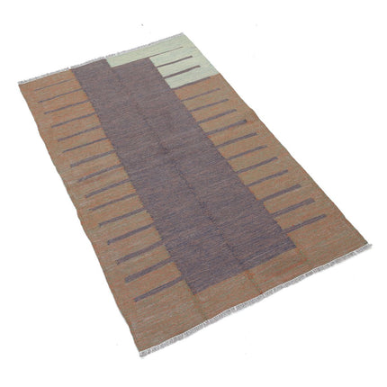 Kafkaas Kilim 2' 5" X 4' 1" Wool Hand-Woven Kilim 2' 5" X 4' 1" (74 X 124) / Multi / Multi