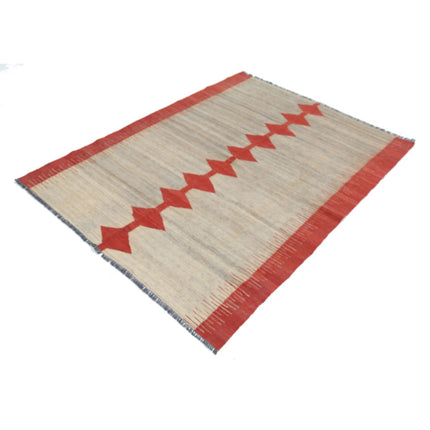 Kafkaas Kilim 4' 8" X 6' 1" Wool Hand-Woven Kilim 4' 8" X 6' 1" (142 X 185) / Multi / Multi