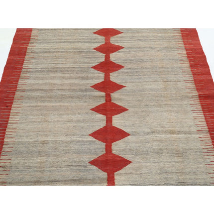 Kafkaas Kilim 4' 8" X 6' 1" Wool Hand-Woven Kilim 4' 8" X 6' 1" (142 X 185) / Multi / Multi