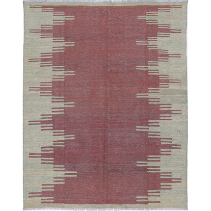 Kafkaas Kilim Hand-Woven Wool Kilim IVA0008685 - Natalia Rugs