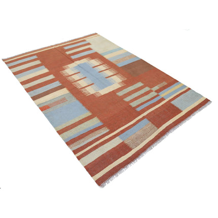 Kafkaas Kilim 5' 0" X 6' 10" Wool Hand-Woven Kilim 5' 0" X 6' 10" (152 X 208) / Multi / Multi