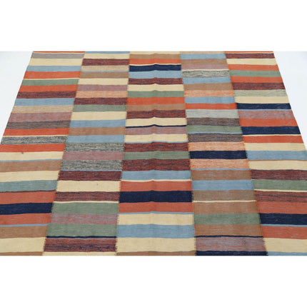 Kafkaas Kilim 5' 0" X 6' 7" Wool Hand-Woven Kilim 5' 0" X 6' 7" (152 X 201) / Multi / Multi