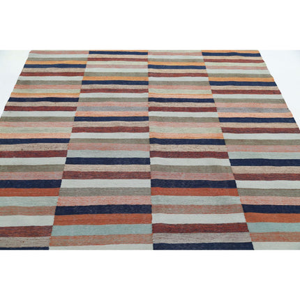 Kafkaas Kilim 6' 7" X 9' 8" Wool Hand-Woven Kilim 6' 7" X 9' 8" (201 X 295) / Multi / Multi