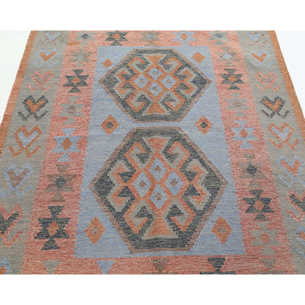 Kafkaas Kilim 4' 11" X 6' 9" Wool Hand-Woven Kilim 4' 11" X 6' 9" (150 X 206) / Multi / Multi