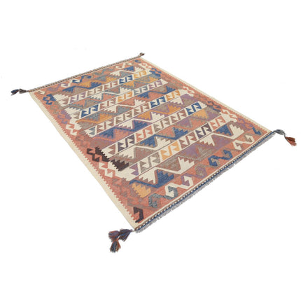 Kafkaas Kilim 4' 10" X 6' 5" Wool Hand-Woven Kilim 4' 10" X 6' 5" (147 X 196) / Multi / Multi