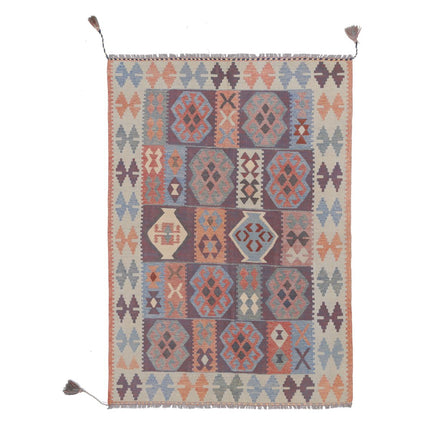 Kafkaas Kilim Hand-Woven Wool Kilim IVA0024601 - Natalia Rugs