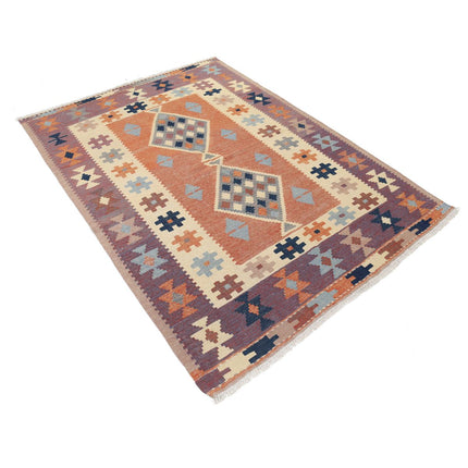 Kafkaas Kilim 4' 10" X 6' 9" Wool Hand-Woven Kilim 4' 10" X 6' 9" (147 X 206) / Multi / Multi