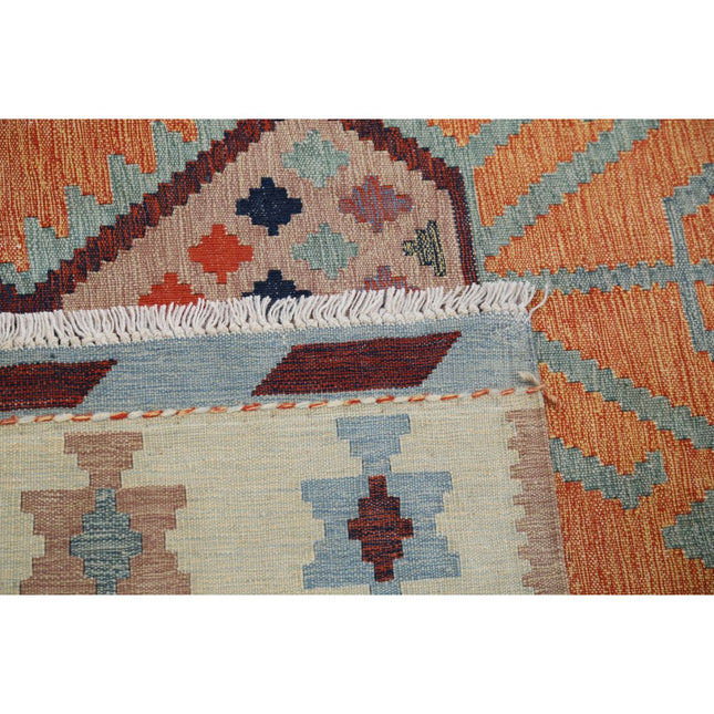 Kafkaas Kilim 4' 11" X 6' 10" Wool Hand-Woven Kilim 4' 11" X 6' 10" (150 X 208) / Multi / Multi