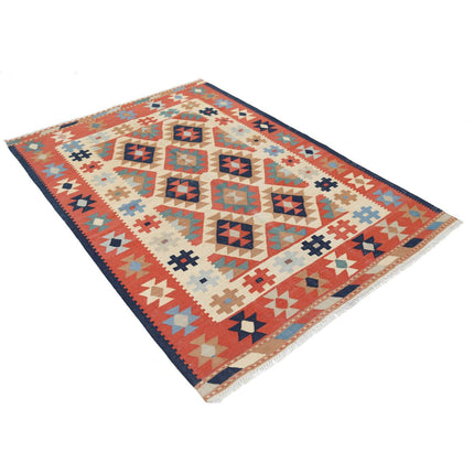 Kafkaas Kilim 4' 11" X 6' 11" Wool Hand-Woven Kilim 4' 11" X 6' 11" (150 X 211) / Multi / Multi