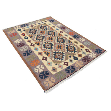 Kafkaas Kilim 4' 11" X 6' 8" Wool Hand-Woven Kilim 4' 11" X 6' 8" (150 X 203) / Multi / Multi