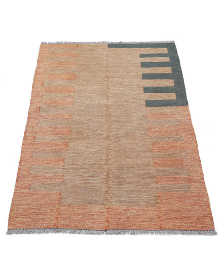 Kafkas Kilim 2' 7" X 4' 1" Hand Knotted Wool Kilim 2' 7" X 4' 1" (79 X 124) / Brown / Wool