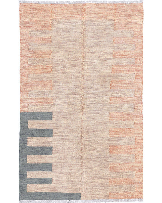 Kafkas Kilim 2' 7" X 4' 1" Hand Knotted Wool Kilim 2' 7" X 4' 1" (79 X 124) / Brown / Wool