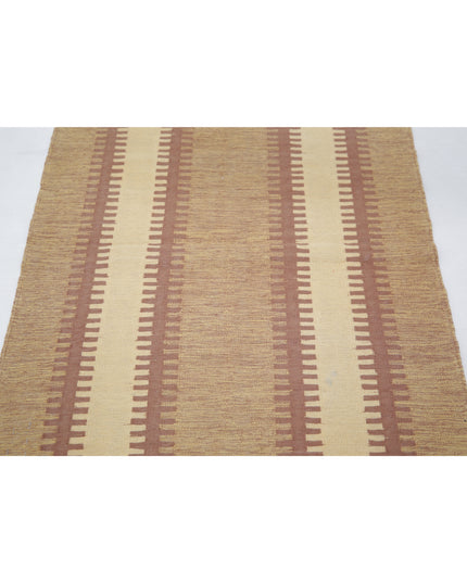 Kafkas Kilim 2' 7" X 4' 1" Hand Knotted Wool Kilim 2' 7" X 4' 1" (79 X 124) / Brown / Wool
