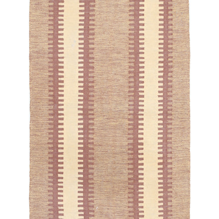 Kafkas Kilim 2' 7" X 4' 1" Hand Knotted Wool Kilim 2' 7" X 4' 1" (79 X 124) / Brown / Wool