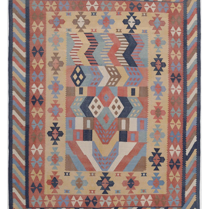 Kafkas Kilim 7' 11" X 10' 0" Hand Woven Wool Kilim 7' 11" X 10' 0" (241 X 305) / Multi / Wool