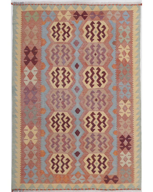 Kafkas Kilim 5' 11" X 8' 6" Hand Woven Wool Kilim 5' 11" X 8' 6" (180 X 259) / Multi / Wool