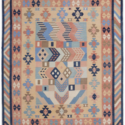Kafkas Kilim 8' 1" X 9' 10" Hand Woven Wool Kilim 8' 1" X 9' 10" (246 X 300) / Multi / Wool