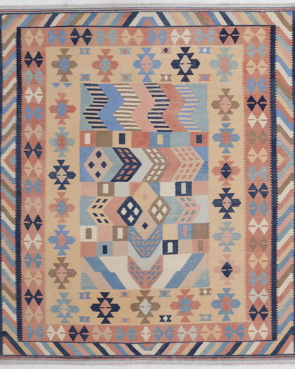 Kafkas Kilim 8' 1" X 9' 10" Hand Woven Wool Kilim 8' 1" X 9' 10" (246 X 300) / Multi / Wool