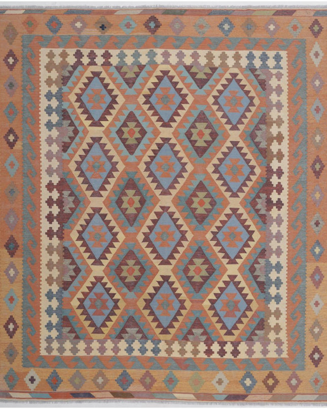 Kafkas Kilim 8' 3" X 9' 8" Hand Woven Wool Kilim 8' 3" X 9' 8" (251 X 295) / Multi / Wool