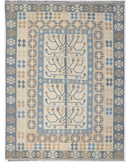 Kafkas Kilim 8' 8" X 11' 8" Hand Woven Wool Kilim 8' 8" X 11' 8" (264 X 356) / Beige / Wool