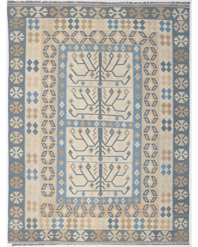 Kafkas Kilim 8' 8" X 11' 8" Hand Woven Wool Kilim 8' 8" X 11' 8" (264 X 356) / Beige / Wool