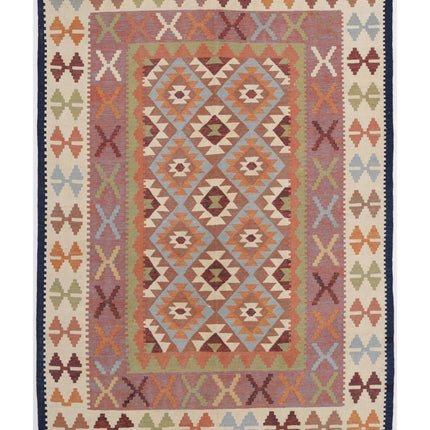 Kafkas Kilim 6' 0" X 8' 5" Hand Woven Wool Kilim 6' 0" X 8' 5" (183 X 257) / Multi / Wool