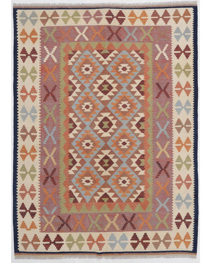 Kafkas Kilim 6' 0" X 8' 5" Hand Woven Wool Kilim 6' 0" X 8' 5" (183 X 257) / Multi / Wool