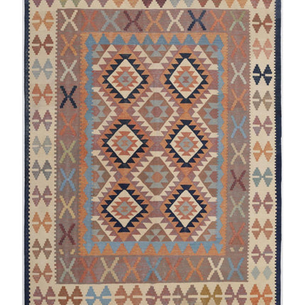 Kafkas Kilim 6' 2" X 8' 4" Hand Woven Wool Kilim 6' 2" X 8' 4" (188 X 254) / Multi / Wool