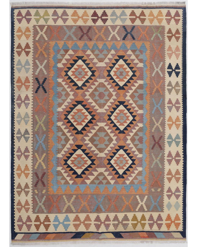 Kafkas Kilim 6' 2" X 8' 4" Hand Woven Wool Kilim 6' 2" X 8' 4" (188 X 254) / Multi / Wool