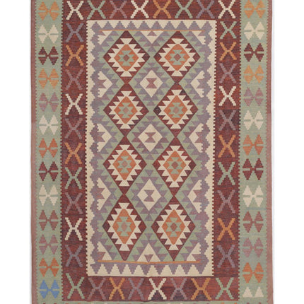 Kafkas Kilim 5' 9" X 8' 10" Hand Woven Wool Kilim 5' 9" X 8' 10" (175 X 269) / Multi / Wool