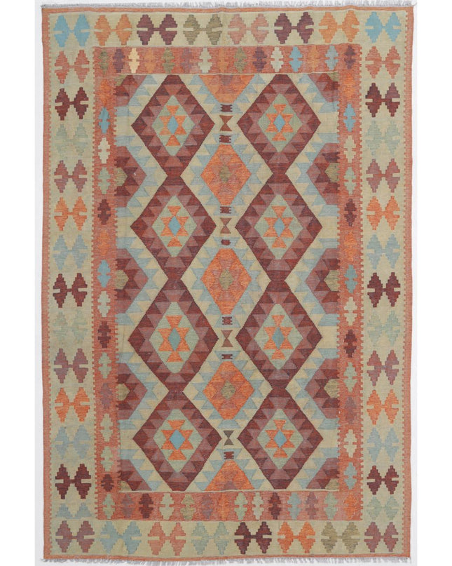 Kafkas Kilim 5' 9" X 8' 10" Hand Woven Wool Kilim 5' 9" X 8' 10" (175 X 269) / Multi / Wool
