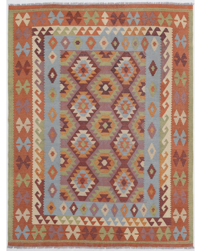 Kafkas Kilim 6' 4" X 8' 4" Hand Woven Wool Kilim 6' 4" X 8' 4" (193 X 254) / Multi / Wool