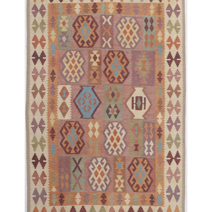 Kafkas Kilim 5' 10" X 9' 2" Hand Woven Wool Kilim 5' 10" X 9' 2" (178 X 280) / Multi / Wool