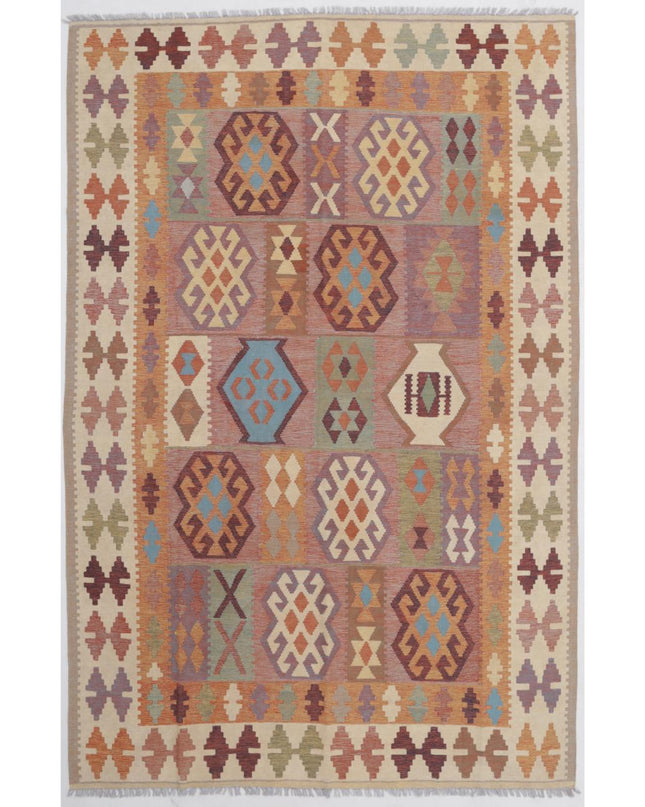 Kafkas Kilim 5' 10" X 9' 2" Hand Woven Wool Kilim 5' 10" X 9' 2" (178 X 280) / Multi / Wool