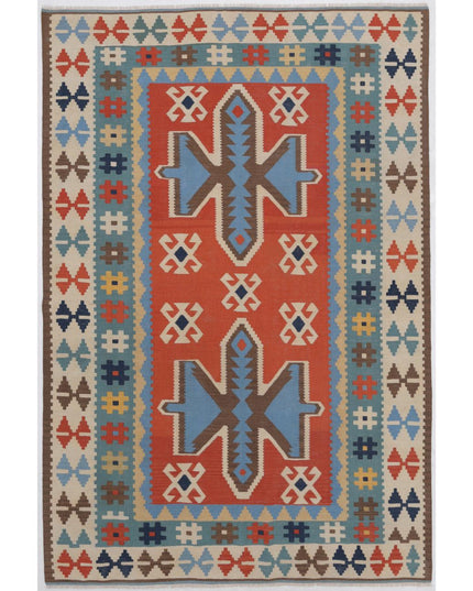 Kafkas Kilim 5' 9" X 8' 8" Hand Woven Wool Kilim 5' 9" X 8' 8" (175 X 264) / Multi / Wool