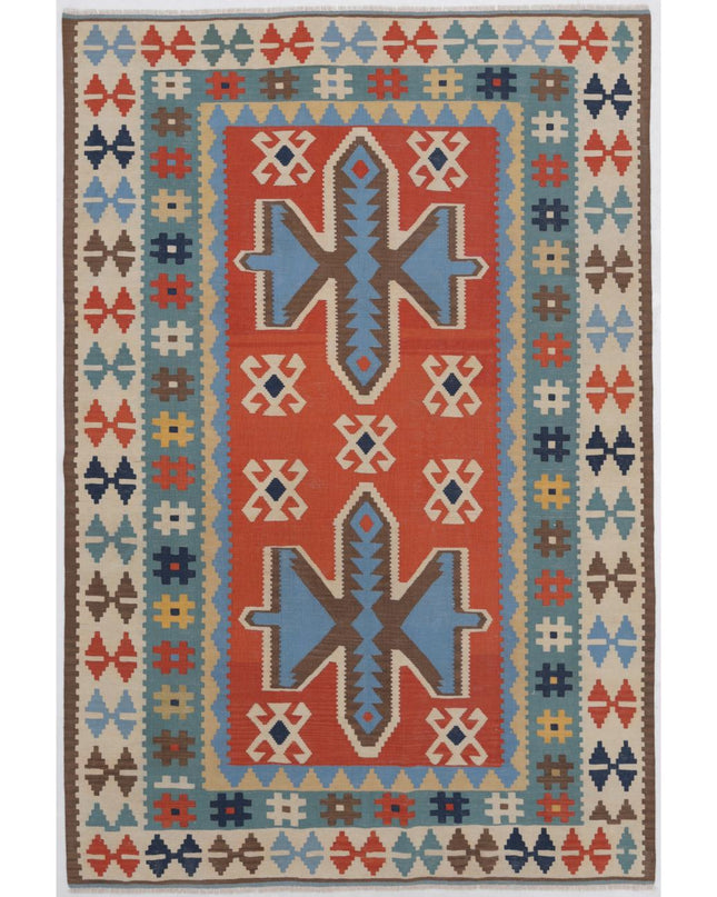 Kafkas Kilim 5' 9" X 8' 8" Hand Woven Wool Kilim 5' 9" X 8' 8" (175 X 264) / Multi / Wool