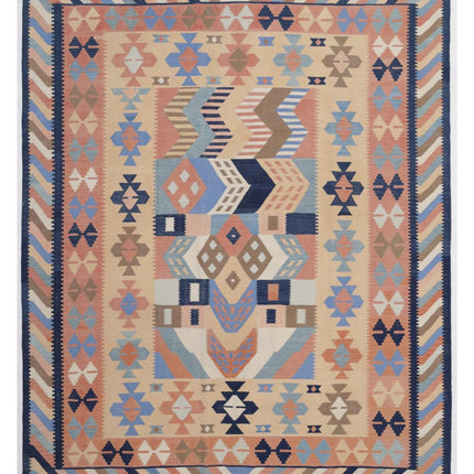 Kafkas Kilim 8' 1" X 10' 0" Hand Woven Wool Kilim 8' 1" X 10' 0" (246 X 305) / Multi / Wool