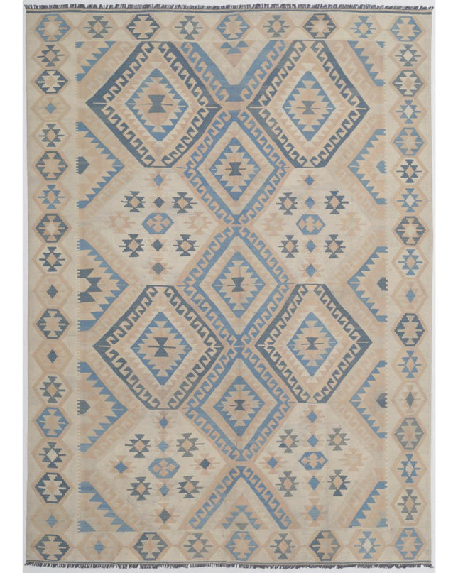Kafkas Kilim 8' 7" X 11' 4" Hand Woven Wool Kilim 8' 7" X 11' 4" (262 X 345) / Ivory / Wool