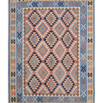 Kafkas Kilim 8' 3" X 11' 5" Hand Woven Wool Kilim 8' 3" X 11' 5" (251 X 348) / Beige / Wool