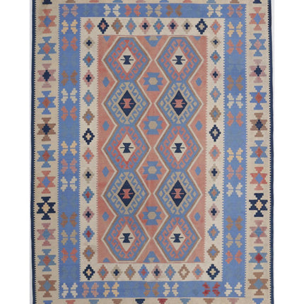 Kafkas Kilim 6' 0" X 8' 10" Hand Woven Wool Kilim 6' 0" X 8' 10" (183 X 269) / Multi / Wool