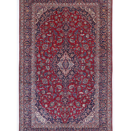 Kashan 7' 5" X 12' 4" Hand Knotted Kork Wool Rug 7' 5" X 12' 4" (226 X 376) / Red / Kork Wool