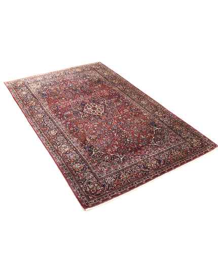 Kashan 4' 2" X 6' 6" Hand Knotted Silk Rug 4' 2" X 6' 6" (127 X 198) / Red / Silk