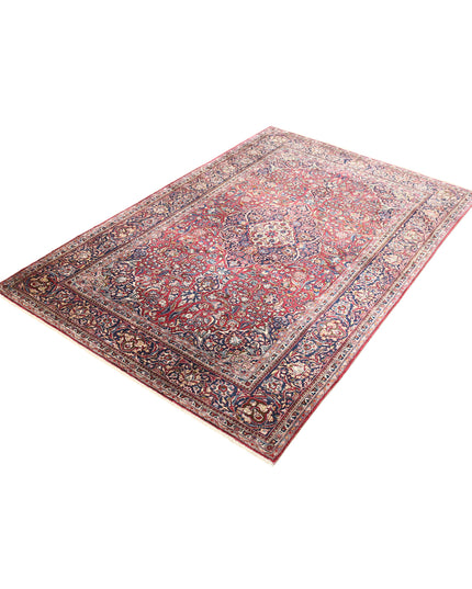 Kashan 4' 2" X 6' 6" Hand Knotted Silk Rug 4' 2" X 6' 6" (127 X 198) / Red / Silk