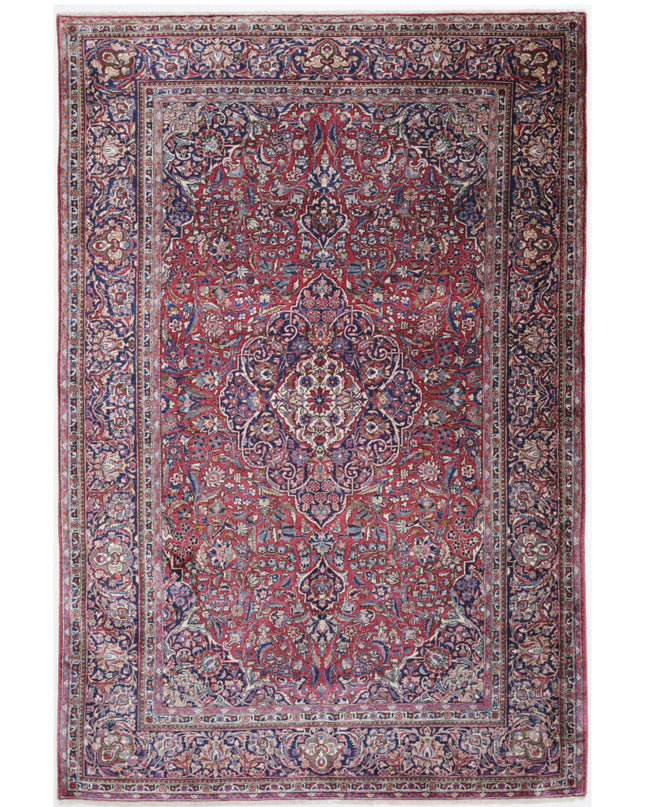 Kashan 4' 2" X 6' 6" Hand Knotted Silk Rug 4' 2" X 6' 6" (127 X 198) / Red / Silk