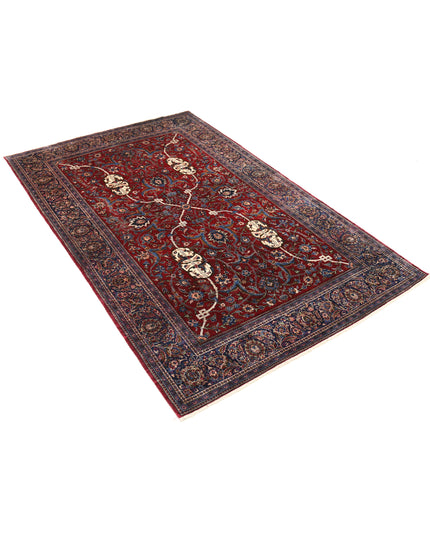 Kashan 4' 5" X 6' 9" Hand Knotted Silk Rug 4' 5" X 6' 9" (135 X 206) / Red / Silk